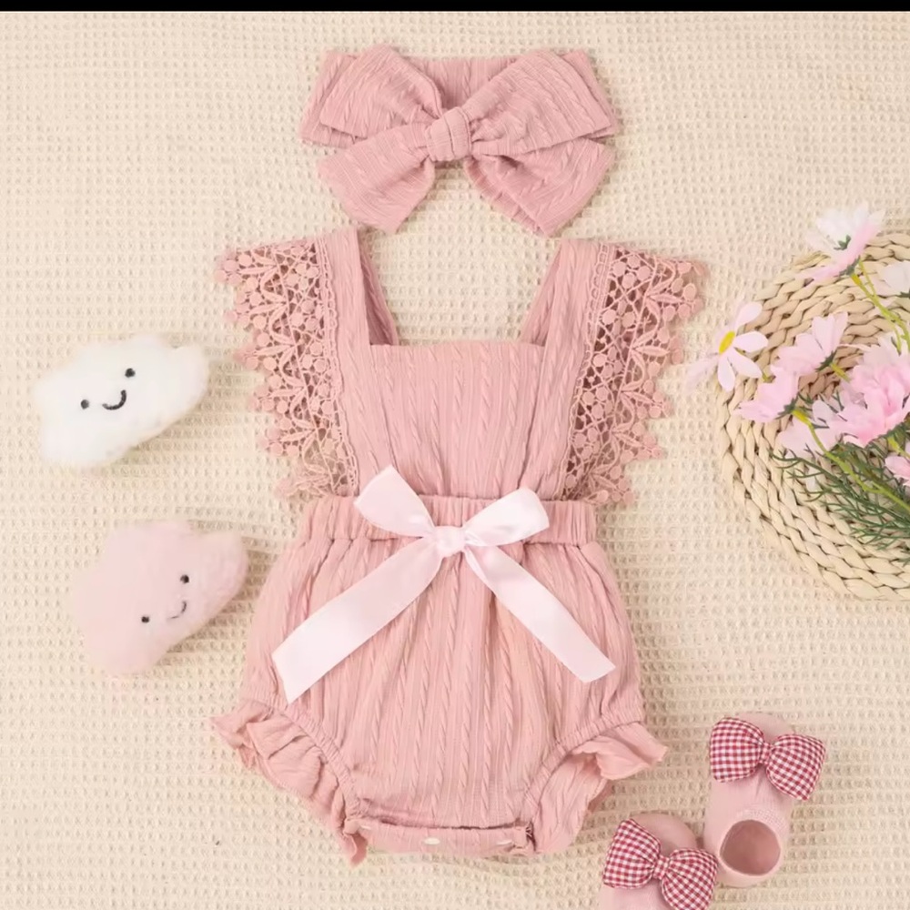 Cute romper with a lacey trim